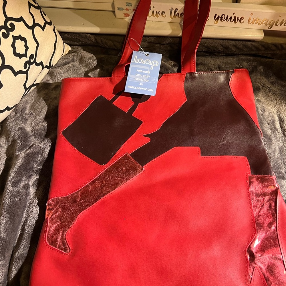 Transversion Red and Black tote